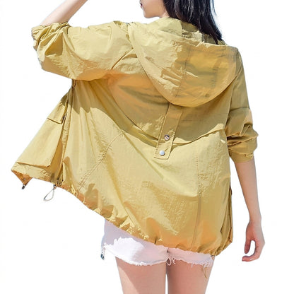 Veste zippée à capuche transparente pour femme 8