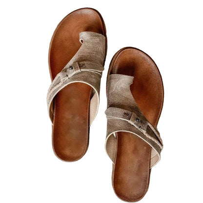 Sandales Ouvertes pour Femme de Type Slide avec Doubles Brides et Boucles