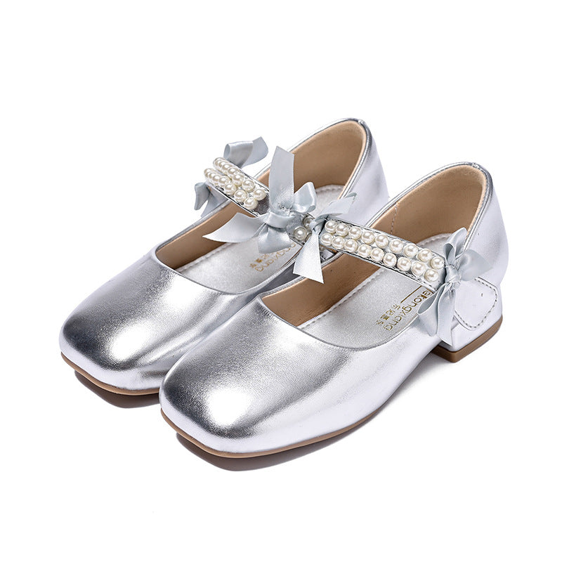 Ballerines pour fille avec bride perlée et nœud décoratif 3
