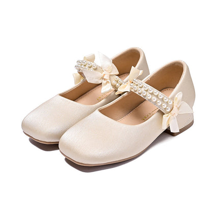 Ballerines pour fille avec bride perlée et nœud décoratif 1