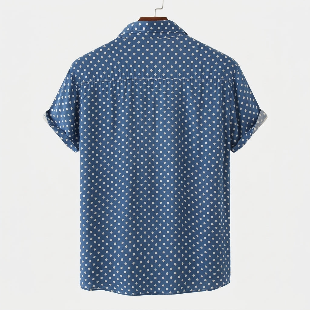 Hommes Chemise à manches courtes à imprimé à pois et boutonnage frontal | imported-image-2