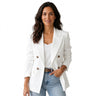 Blazer femme à double boutonnage et revers crantés 1