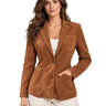 Blazer en suédine pour femme avec poches plaquées 1