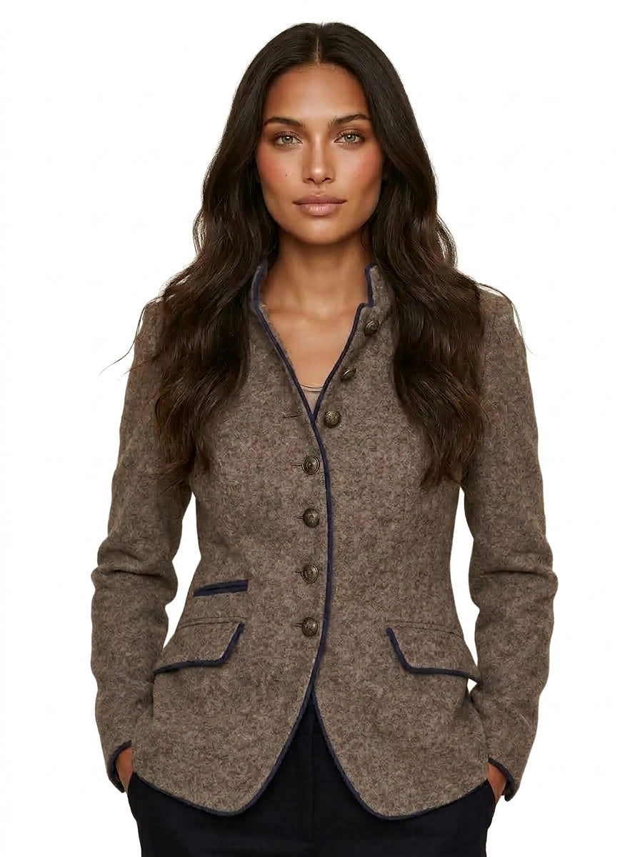 Blazer femme à col montant et boutonnage avant 1