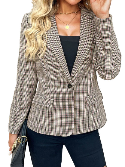 Blazer femme à revers cranté, fermeture à un bouton et manches longues-Blazer Woman-Gigié