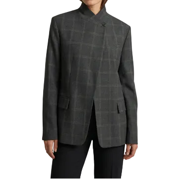 Blazer Femme Structuré avec Col Montant et Fermeture Asymétrique-Blazer Woman-Gigié