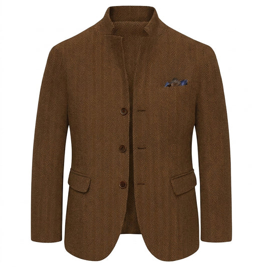 Blazer homme en tweed à motif chevrons 1