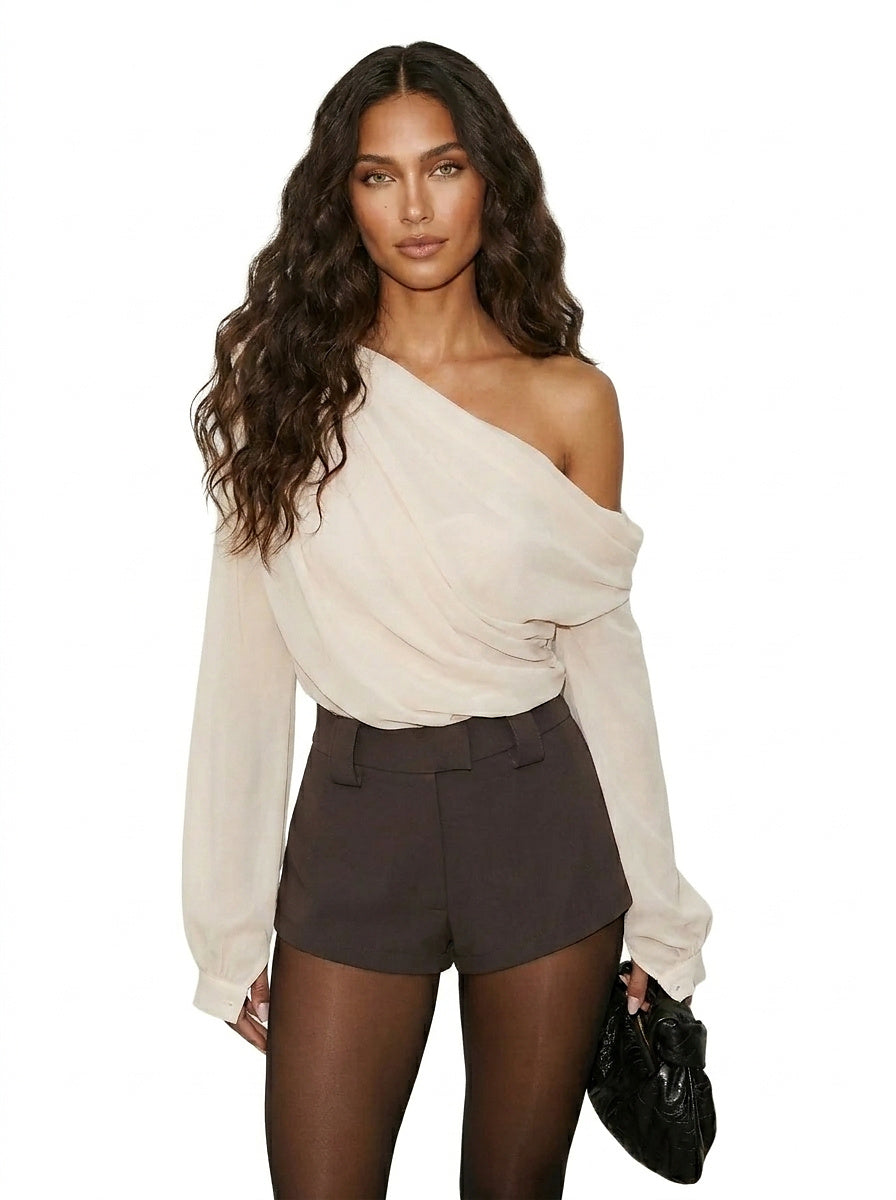Blouse asymétrique en mousseline pour femme 1