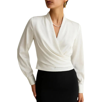 Blouse Satinée Élégante Coupe Cache-Cœur-Gigié