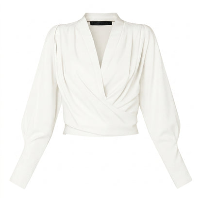 Blouse femme à col en V et manches bouffantes | imported-image-6