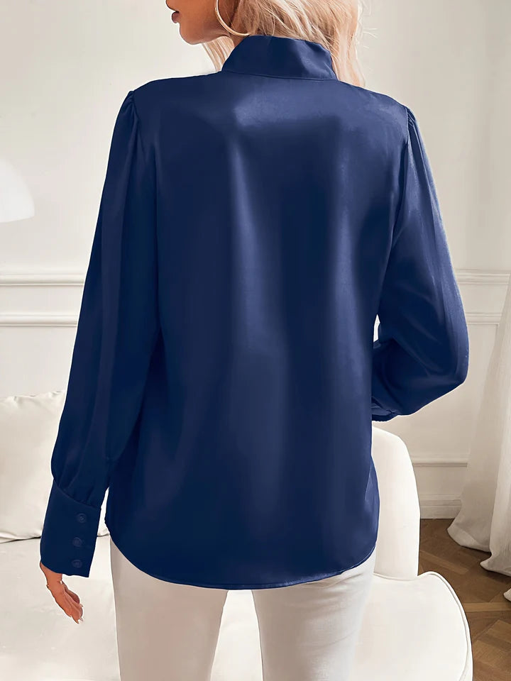 Blouse Femme Col Lavallière Manches Longues-Gigié