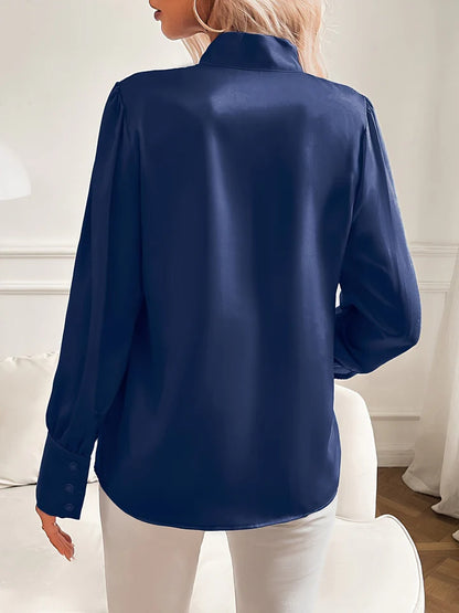 Blouse Femme Col Lavallière Manches Longues-Gigié