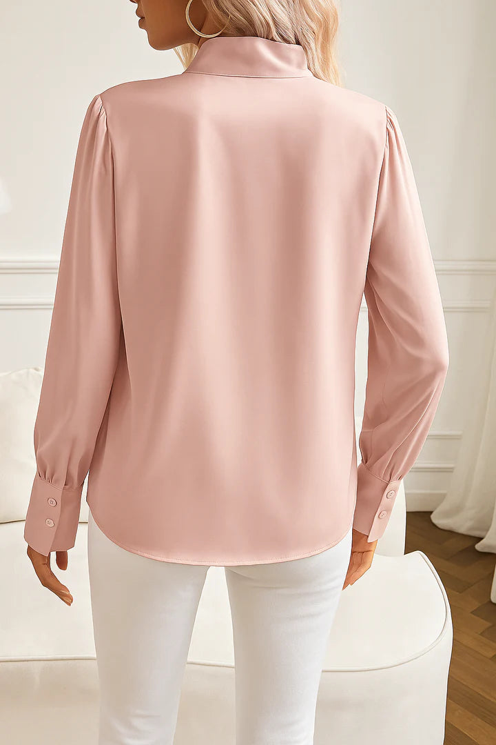 Blouse Femme Col Lavallière Manches Longues-Gigié