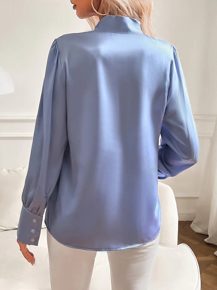 Blouse Femme Col Lavallière Manches Longues-Gigié
