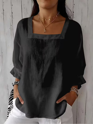 Blouse pour femme à encolure carrée et manches à volants 2