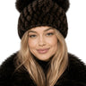 Bonnet en tricot pour femme avec deux pompons 1