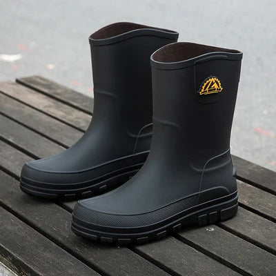 Bottes de Pluie Fourrées Homme Semelle Antidérapante-Gigié