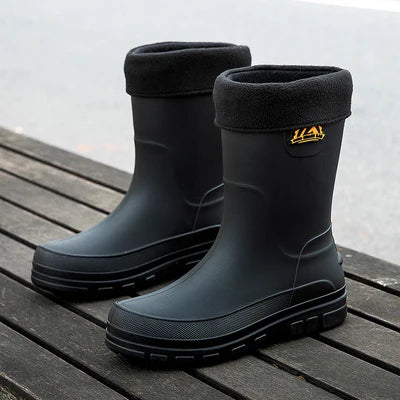 Bottes de Pluie Fourrées Homme Semelle Antidérapante-Gigié