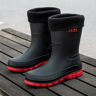 Bottes de Pluie Fourrées Homme Semelle Antidérapante-Gigié