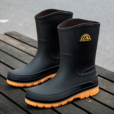 Bottes de Pluie Fourrées Homme Semelle Antidérapante-Gigié