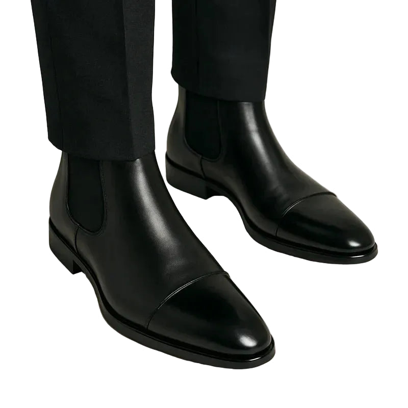 Bottines à Enfiler avec Panneaux Élastiques Latéraux et Talon Bas-Gigié