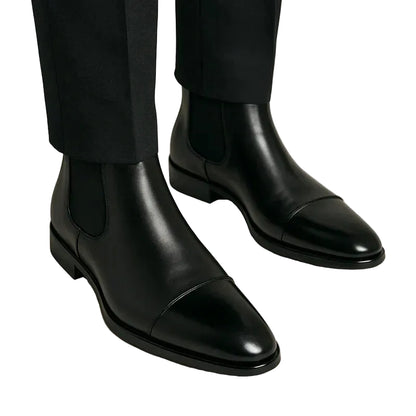 Bottines à Enfiler avec Panneaux Élastiques Latéraux et Talon Bas-Gigié