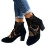 Bottines à lacets pour femmes avec talons blocs 1