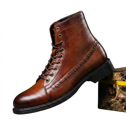 Bottines à lacets pour homme avec détail tressé sur le côté 1