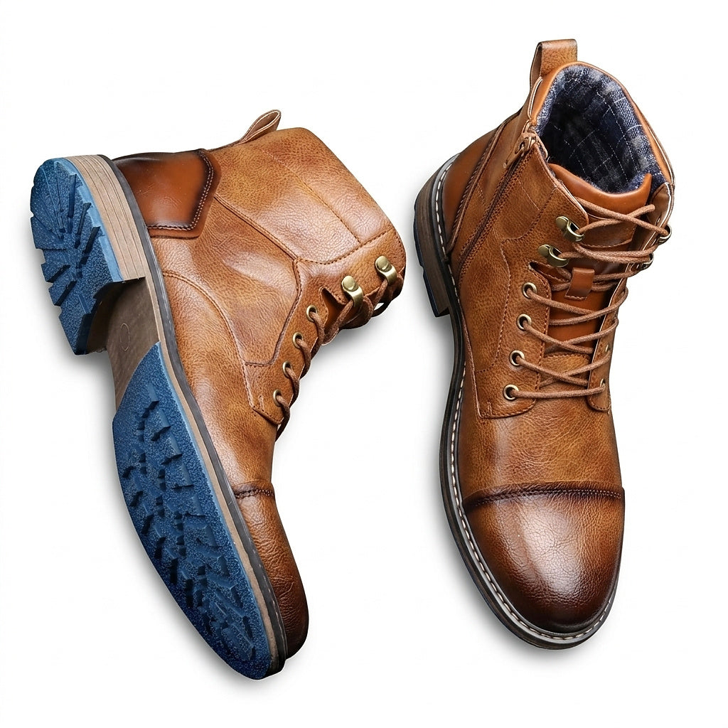 Bottines à lacets pour homme avec fermeture éclair latérale 1