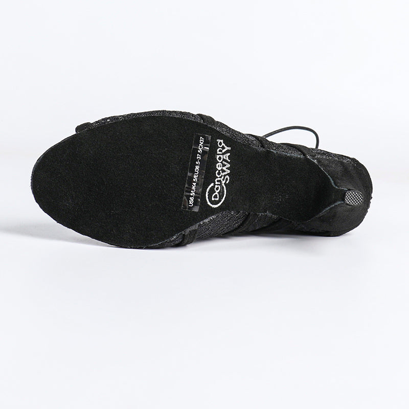 Bottines à talon avec laçage et empiècements en maille pour femme-Women Heels-Gigié