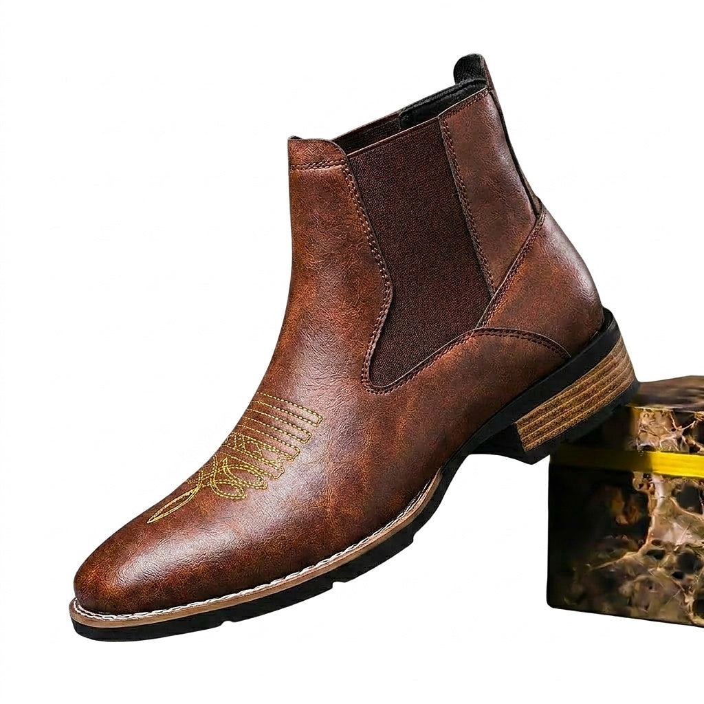 Bottines Chelsea pour homme avec détail brodé sur le bout 1