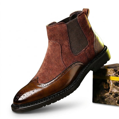 Bottines Chelsea pour homme avec détails brogues 1