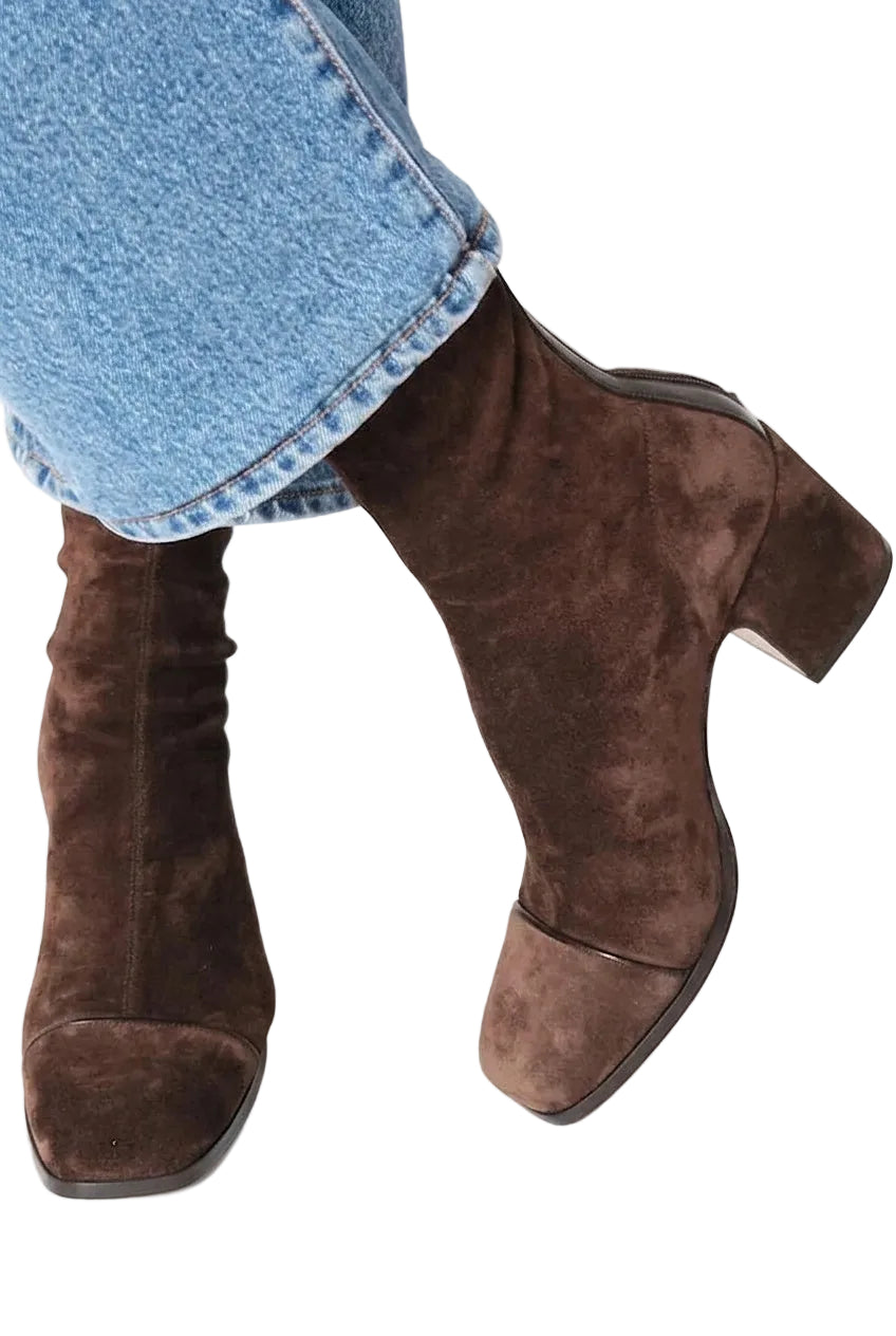 Bottines en daim pour femme avec talon bloc 1