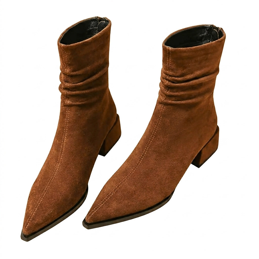Bottines femme à bout pointu et tige souple 1