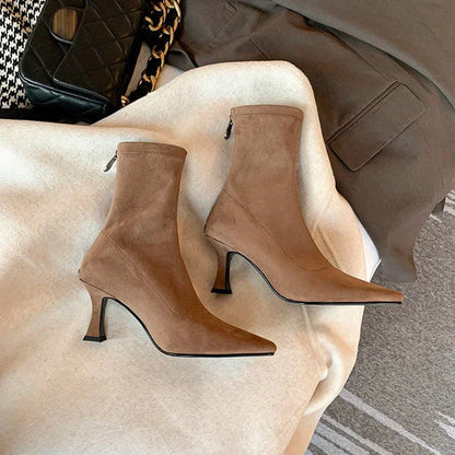 Bottines Femme Bout Pointu Talon Aiguille Moyen-Gigié