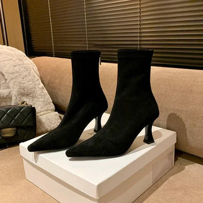 Bottines Femme Bout Pointu Talon Aiguille Moyen-Gigié