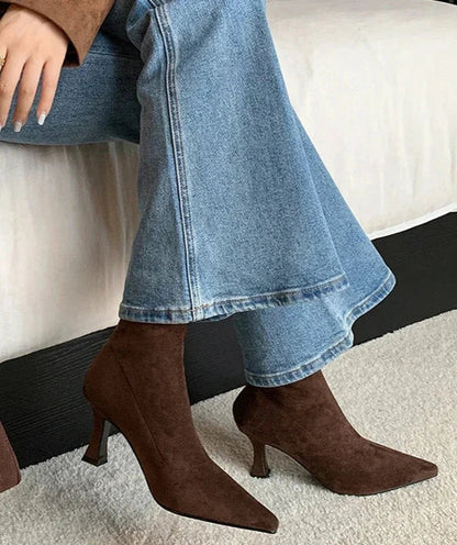 Bottines Femme Bout Pointu Talon Aiguille Moyen-Gigié