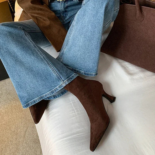 Bottines Femme Bout Pointu Talon Aiguille Moyen-Gigié