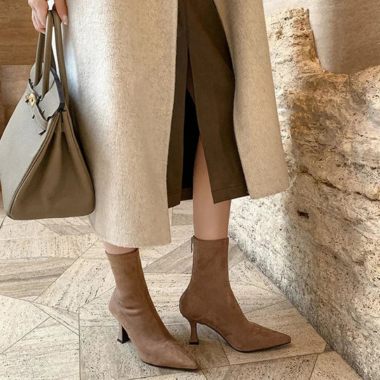 Bottines Femme Bout Pointu Talon Aiguille Moyen-Gigié