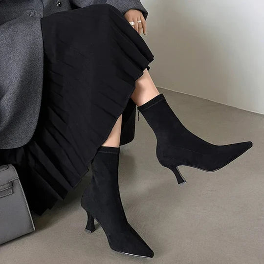 Bottines Femme Bout Pointu Talon Aiguille Moyen-Gigié