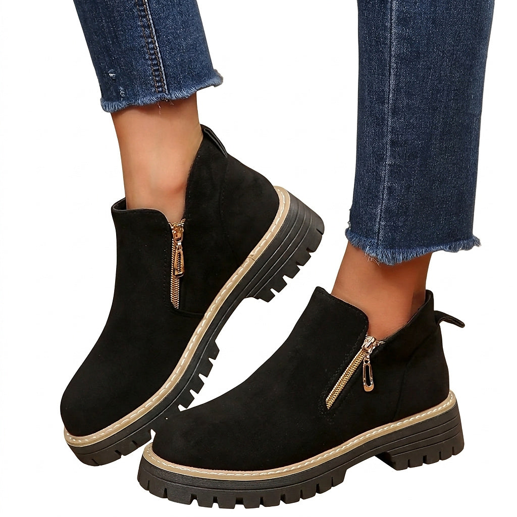Bottines pour femme avec fermetures éclair latérales et semelles crantées 1