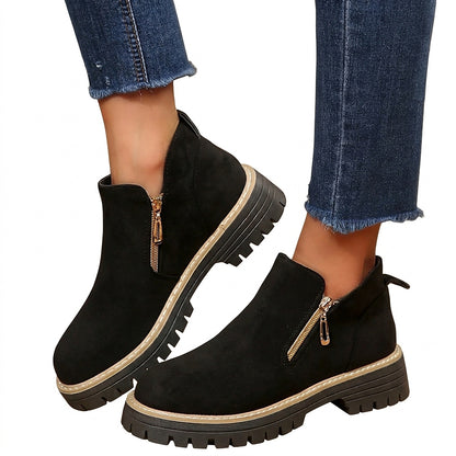 Bottines pour femme avec fermetures éclair latérales et semelles crantées 1