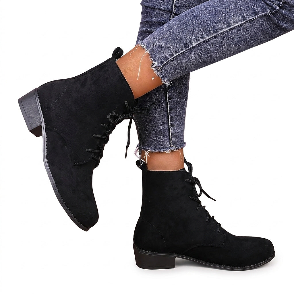 Bottines pour femme avec talon bloc et fermeture à lacets 1