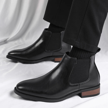 Bottines pour homme avec panneaux latéraux élastiques et languettes-Men Shoes-Gigié