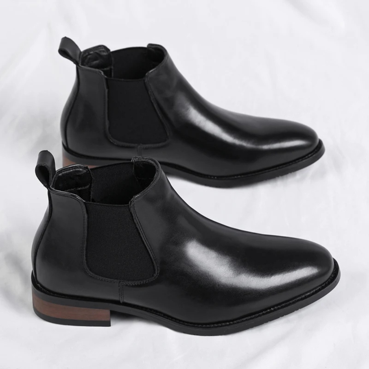 Bottines pour homme avec panneaux latéraux élastiques et languettes-Men Shoes-Gigié