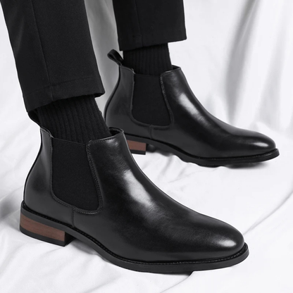 Bottines pour homme avec panneaux latéraux élastiques et languettes-Men Shoes-Gigié