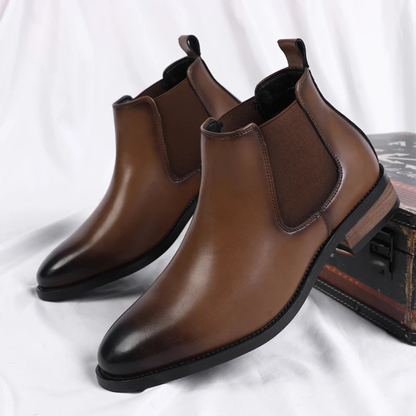 Bottines pour homme avec panneaux latéraux élastiques et languettes-Men Shoes-Gigié