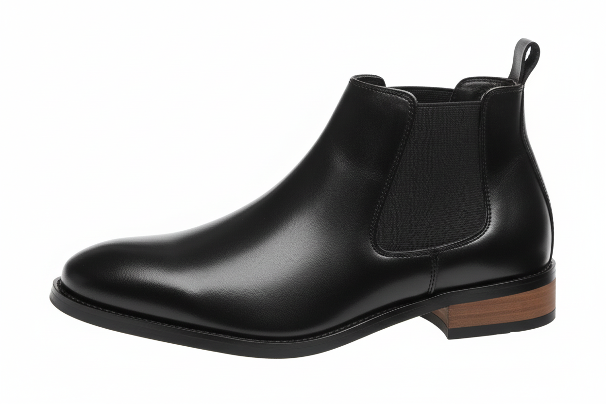 Bottines pour homme avec panneaux latéraux élastiques et languettes-Men Shoes-Gigié