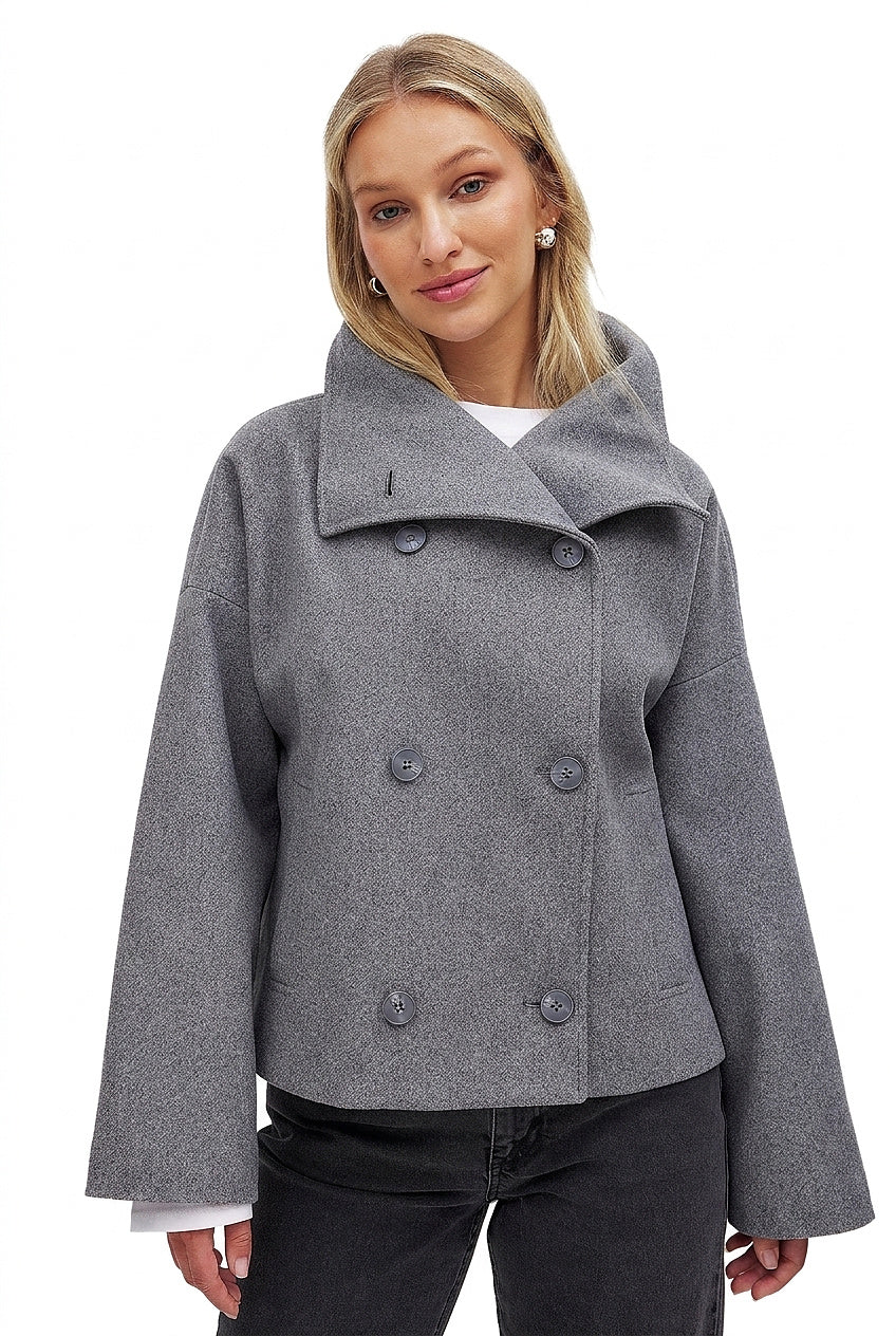 Caban court en mélange de laine pour femme 1