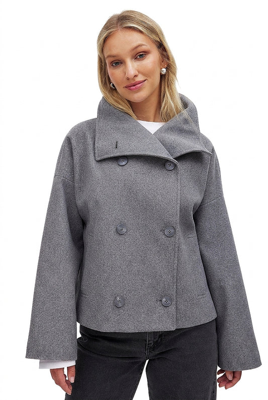 Caban court en mélange de laine pour femme 1